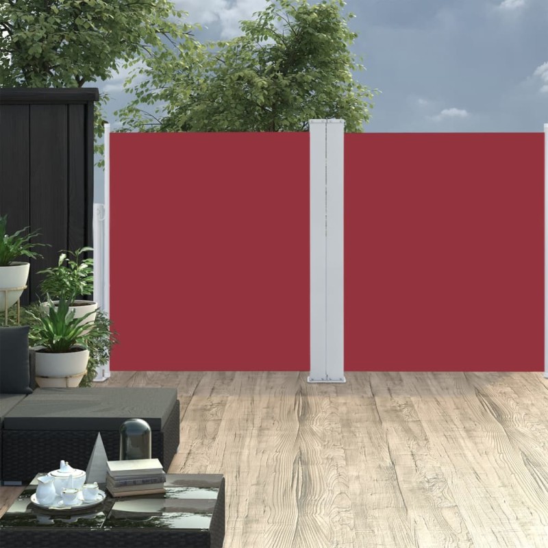 Toldo lateral retrátil 140x600 cm vermelho-Guarda-sóis e telas de varanda-Home Retail