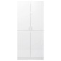 Roupeiro 90x52x200 cm contraplacado branco brilhante