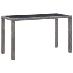 Mesa de jardim 123x60x74 cm vime PE antracite