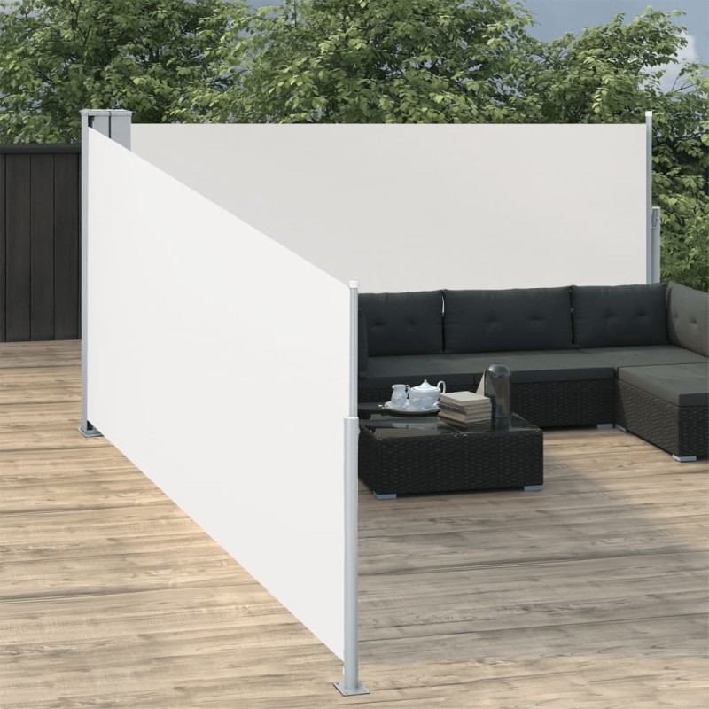 Toldo lateral retrátil 100x1000 cm creme-Guarda-sóis e telas de varanda-Home Retail