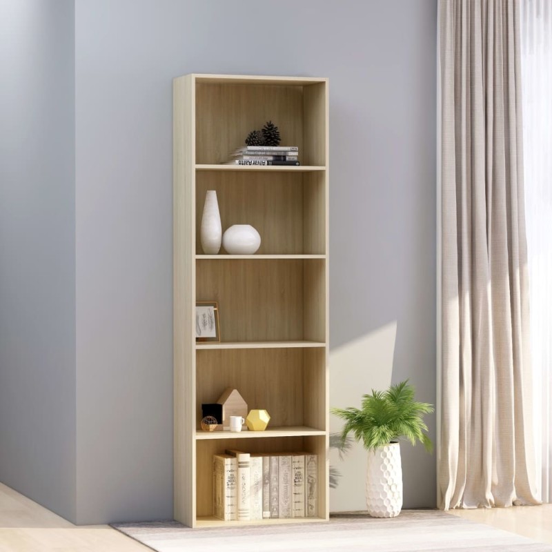 Estante c/ 5 prateleiras 60x30x189cm derivados madeira carvalho-Estantes para livros-Home Retail