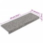 Tapete/carpete para degraus 15 pcs 65x21x4 cm cinzento