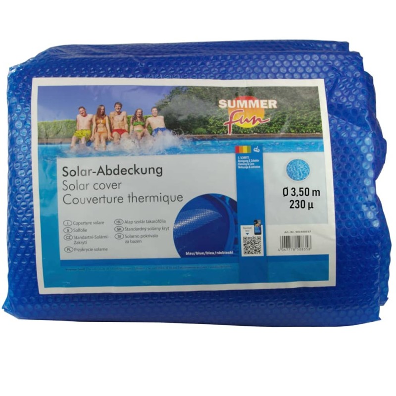 Summer Fun Cobertura solar de piscina redonda 350 cm PE azul-Capas para piscinas e plástico para forrar pisos-Home Retail