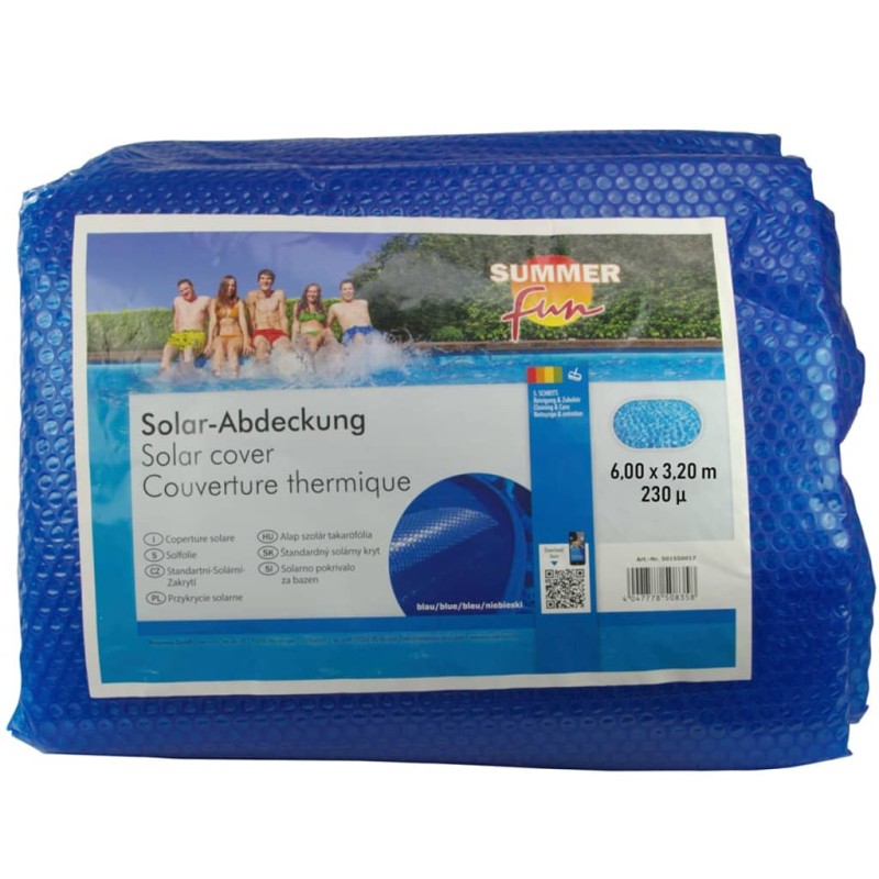 Summer Fun Cobertura solar de piscina oval 600x320 cm PE azul-Capas para piscinas e plástico para forrar pisos-Home Retail