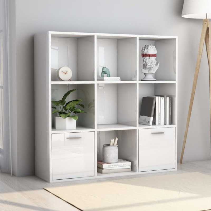 Estante 98x30x98 cm derivados de madeira branco brilhante-Estantes para livros-Home Retail