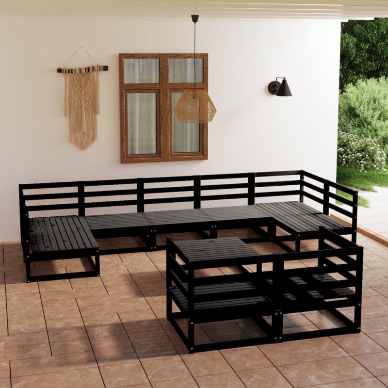 10 pcs conjunto lounge de jardim pinho maciço-Conjuntos de jardim-Home Retail