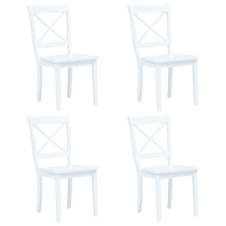 Cadeiras de jantar 4 pcs seringueira maciça branco