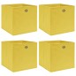 Caixas de arrumação 4 pcs 32x32x32 cm tecido amarelo