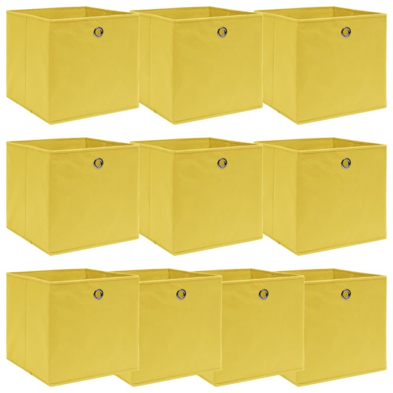 Caixas de arrumação 10 pcs 32x32x32 cm tecido amarelo-Cestos para complementos-Home Retail