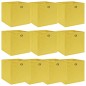 Caixas de arrumação 10 pcs 32x32x32 cm tecido amarelo