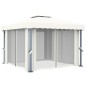 Gazebo com cortina 3x3 m alumínio branco nata