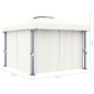 Gazebo com cortina 3x3 m alumínio branco nata