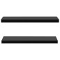 Prateleiras de parede suspensas 2 pcs 100x20x3,8 cm preto