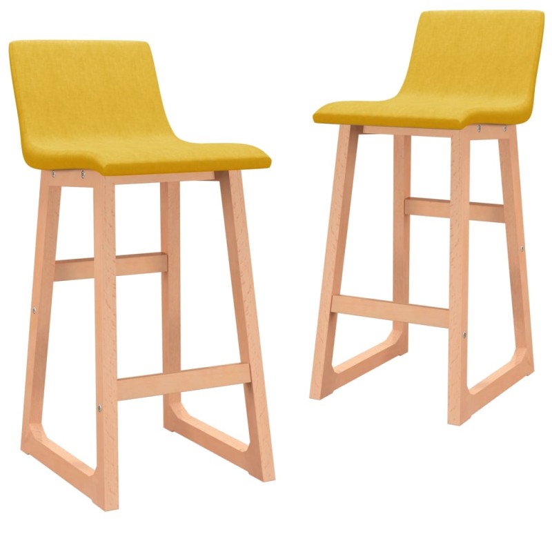 Bancos de bar 2 pcs tecido amarelo mostarda-Bancos de bar-Home Retail