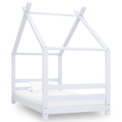 Estrutura de cama para crianças 80x160 cm pinho maciço branco