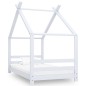 Estrutura de cama para crianças 80x160 cm pinho maciço branco