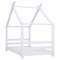 Estrutura de cama para crianças 80x160 cm pinho maciço branco