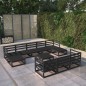 11 pcs conjunto lounge de jardim pinho maciço