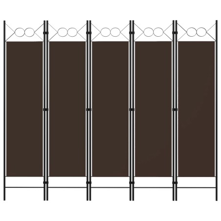 Divisória de quarto com 5 painéis 200x180 cm castanho