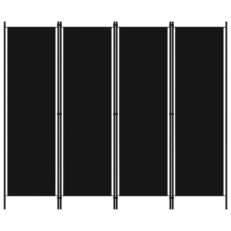 Divisória de quarto com 4 painéis 200x180 cm preto-Biombos-Home Retail