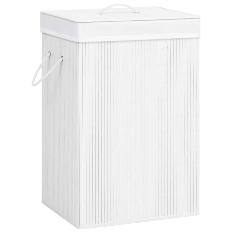 Cesto para roupa suja c/ 2 secções 72 L bambu branco-Cestos para lavandaria-Home Retail