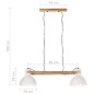 Candeeiro suspenso industrial 25 W 109 cm E27 branco