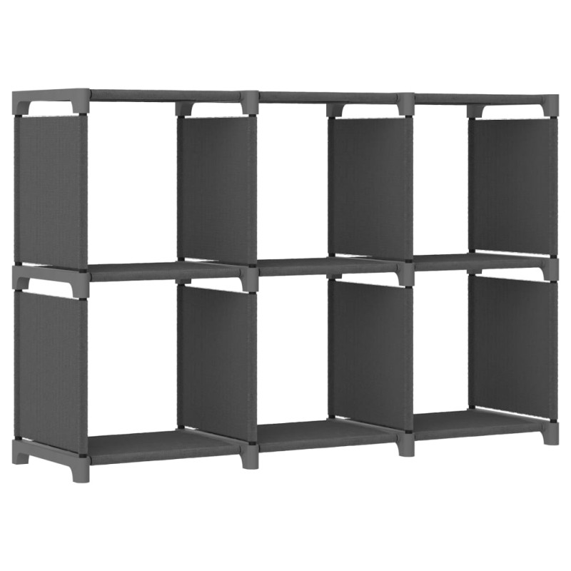 Unidade de prateleiras 6 cubos 103x30x72,5 cm tecido cinzento-Estantes para livros-Home Retail