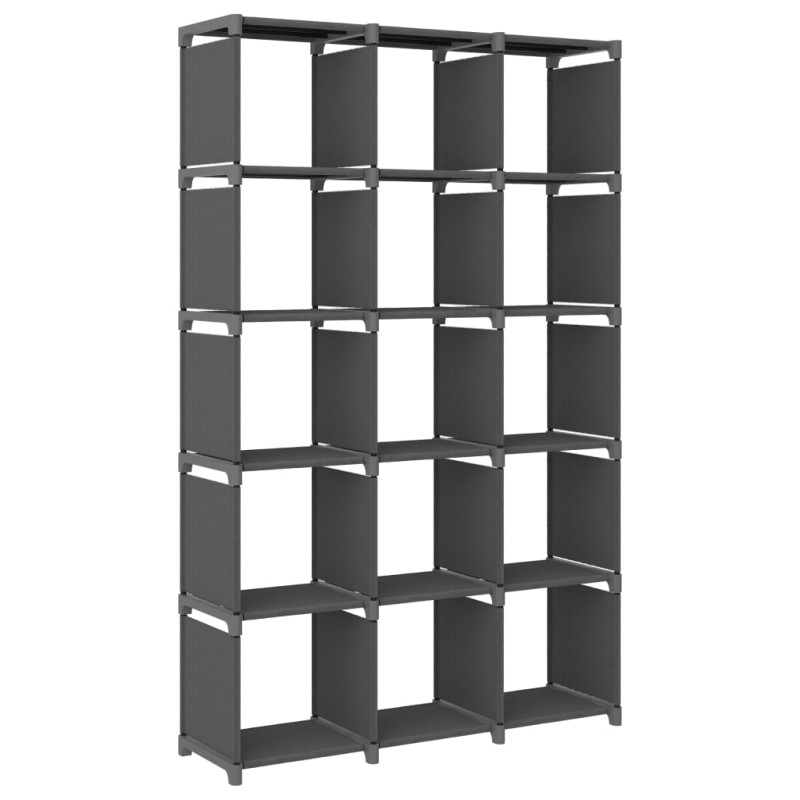 Unidade de prateleiras 15 cubos 103x30x175,5 cm tecido cinzento-Estantes para livros-Home Retail