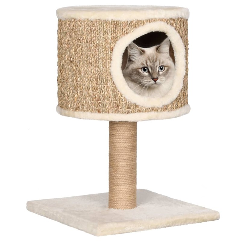 Árvore p/ gatos c/ ninho e poste arranhador 52 cm erva marinha-Móveis para gatos-Home Retail