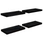 Prateleiras de parede suspensas 4 pcs 50x23x3,8cm MDF preto