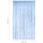 Cortina macramé 140x240 cm algodão azul