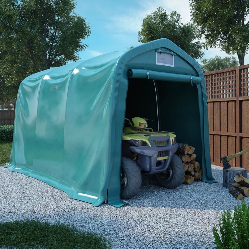 Tenda de garagem em PVC 2,4x3,6 m verde-Toldos e gazebos-Home Retail