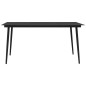 Mesa de jantar para jardim 150x80x74 cm aço e vidro preto