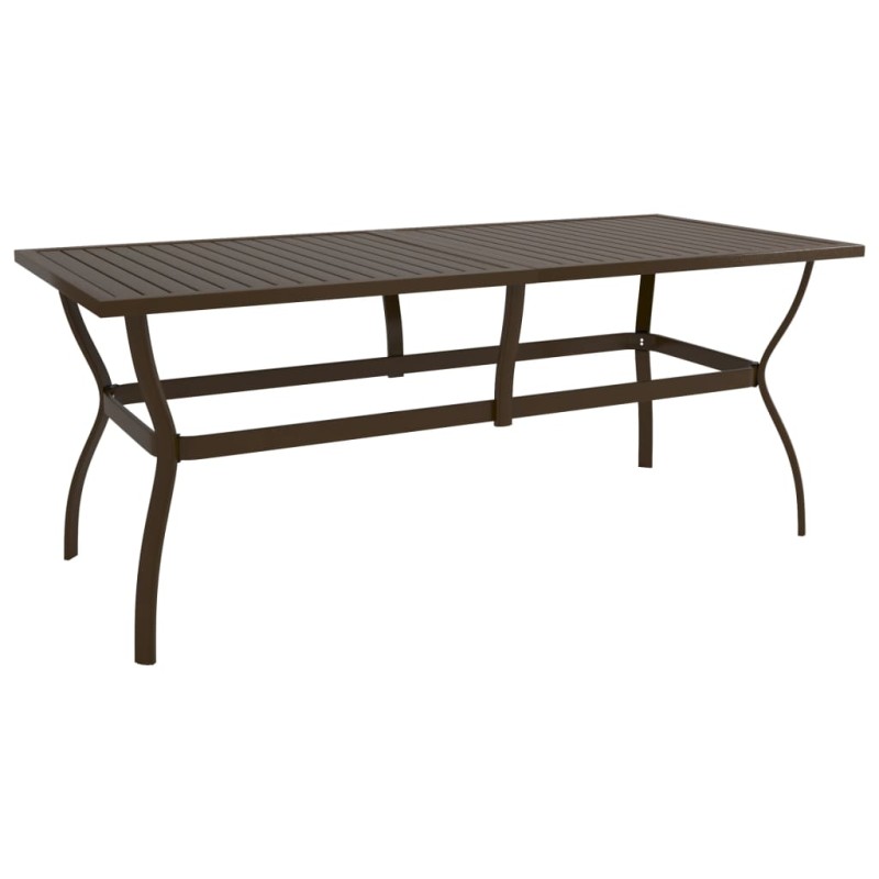 Mesa de jardim 190x80x72 cm aço castanho-Mesas de jardim-Home Retail