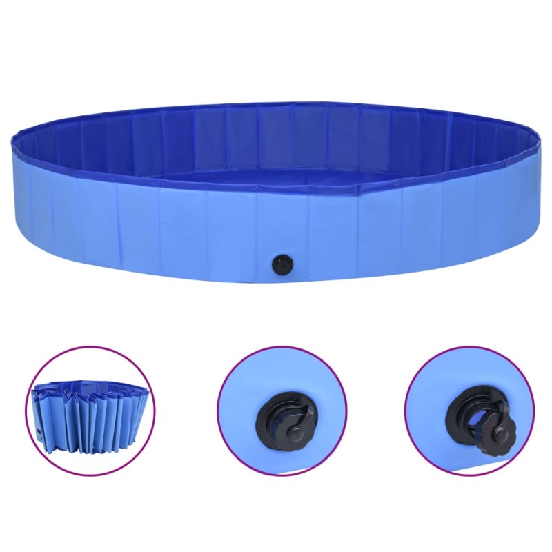 Piscina para cães dobrável 300x40 cm PVC azul-Produtos para cães-Home Retail