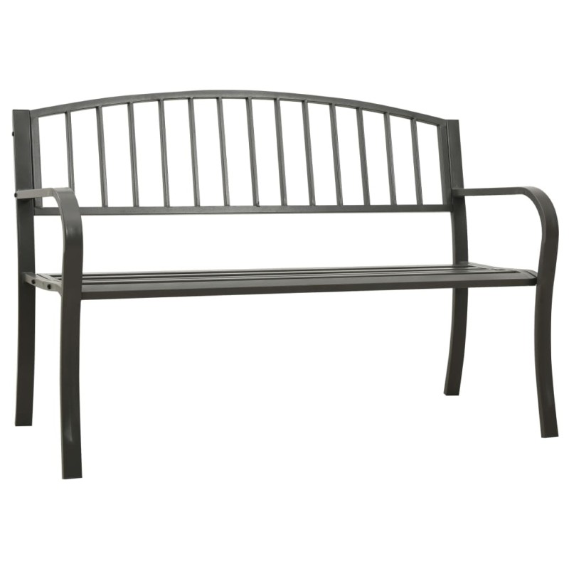 Banco de jardim 125 cm aço cinzento-Bancos de jardim-Home Retail