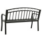 Banco de jardim com mesa 125 cm aço preto