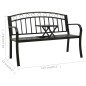 Banco de jardim com mesa 125 cm aço preto