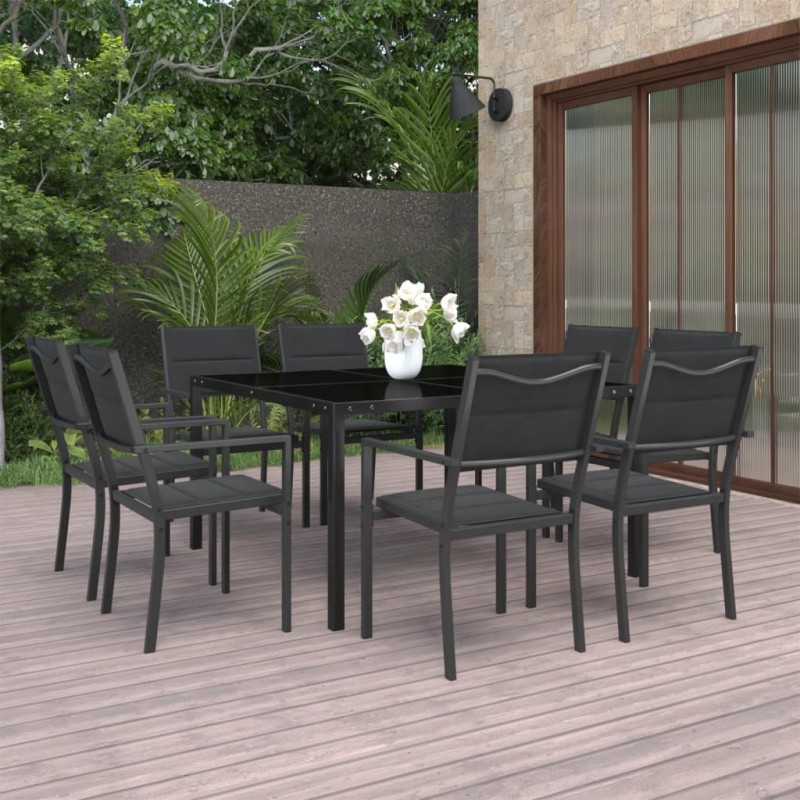 9 pcs conjunto de jantar para exterior aço-Conjuntos de jardim-Home Retail