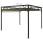 Gazebo jardim telhado retrátil 3x3 m 180 g/m² cinza-acastanhado