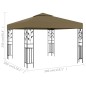 Gazebo 3x3 m 180 g/m² cinza-acastanhado