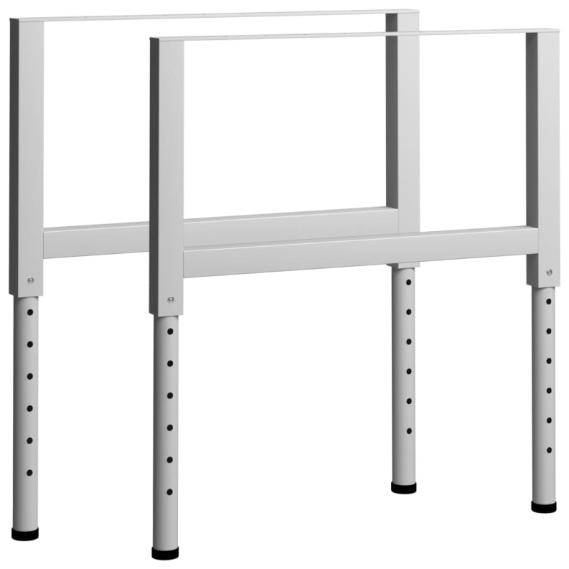 Estruturas bancada ajustáveis 2 pcs 85x(69-95,5) cm metal cinza-Pernas de mesa-Home Retail