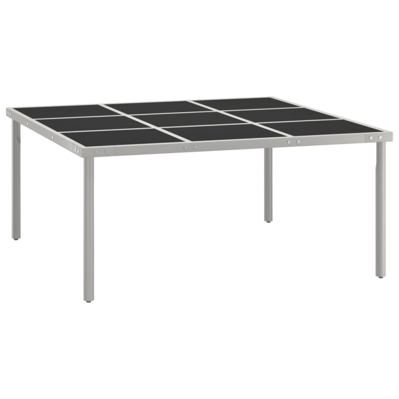 Mesa de jantar para jardim 170x170x74,5 cm vidro e aço-Mesas de jardim-Home Retail