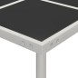 Mesa de jantar para jardim 170x170x74,5 cm vidro e aço