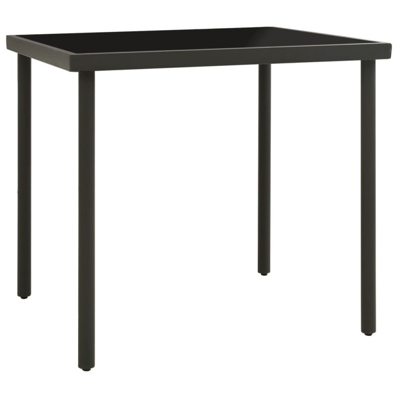 Mesa de jantar para exterior 80x80x72 cm vidro e aço antracite-Mesas de jardim-Home Retail