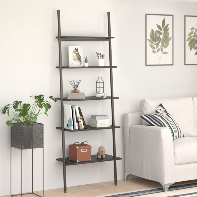 Unidade 5 prateleiras inclinada 64x34x185,5 cm preto-Estantes para livros-Home Retail