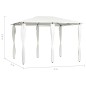 Gazebo 3x4x2,6 m com capas para postes 160 g/m² cor creme