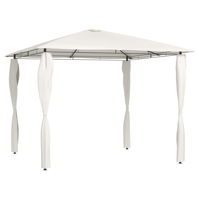 Gazebo 3x3x2,6 m com capas postes 160 g/m² cor creme-Toldos e gazebos-Home Retail