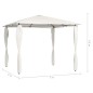 Gazebo 3x3x2,6 m com capas postes 160 g/m² cor creme