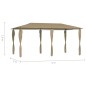 Gazebo 2,98x5,3x2,59 m com capas para postes 160 g/m²